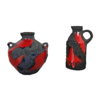 German Ceramic Vases from Marei, 1970s, Set of 2 For Sale