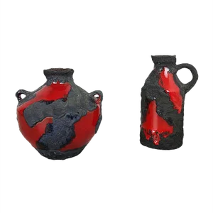 German Ceramic Vases from Marei, 1970s, Set of 2