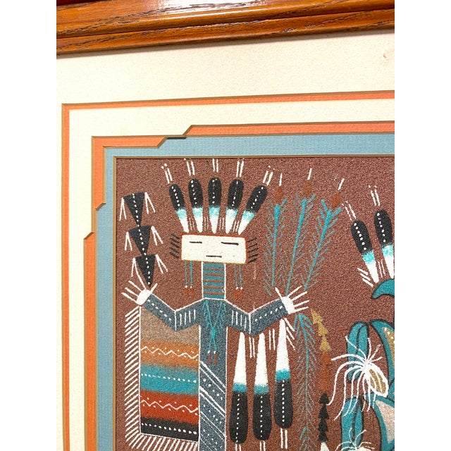 1990s Rosabelle Ben Navajo Sand Painting Diné Native American Art Shiprock, New Mexico For Sale In San Francisco - Image 6 of 11