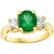 Oval Emerald and Diamond Three-Stone Ring 14 Karat Yellow Gold For Sale - Image 15 of 18