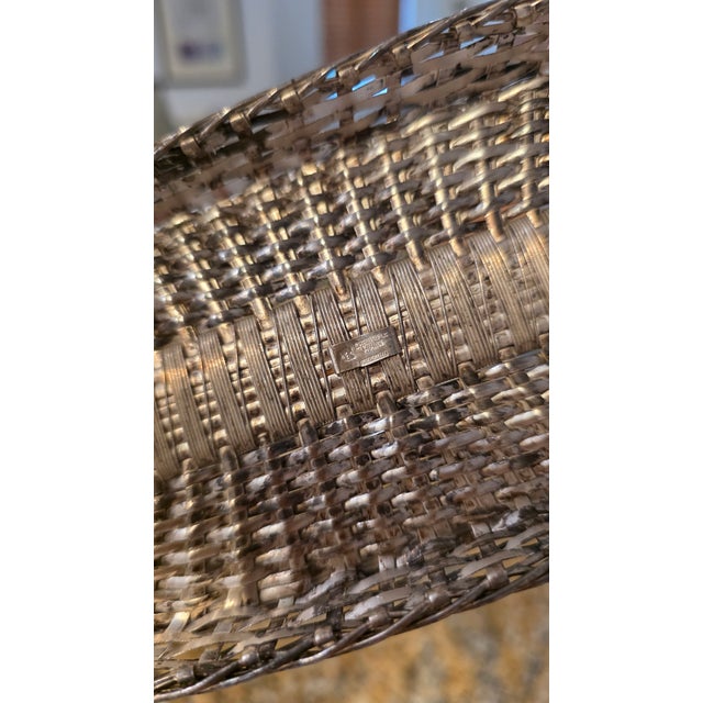 Mid-Century French Christofle Gallia Silver-Plated Woven Wire Wine Basket / Bottle Cradle An exquisite mid-century French...