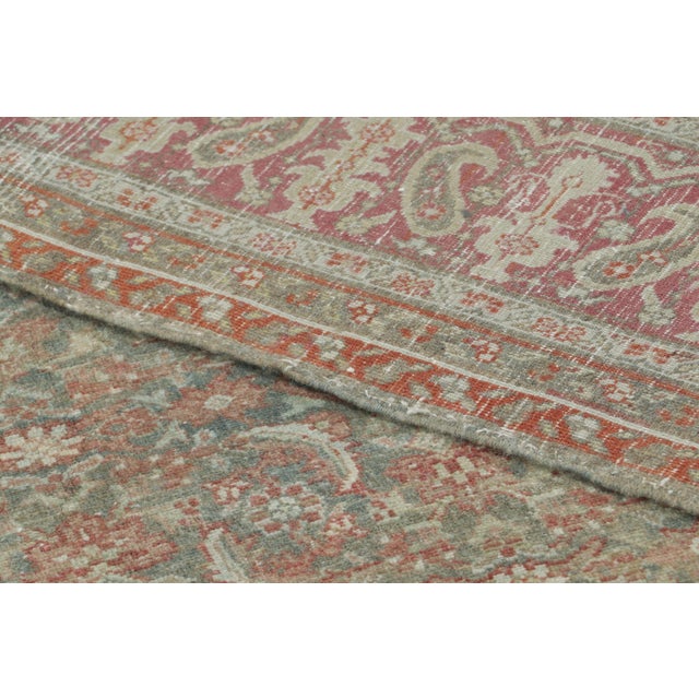 Antique Persian Mashad Rug in Teal With Ornate Paisley Motifs - Rug & Kilim For Sale In New York - Image 6 of 7