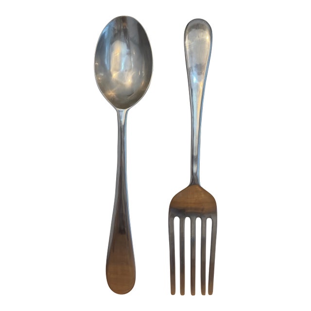 1970s Curtis Jere Oversized Fork & Spoon Sculptures For Sale