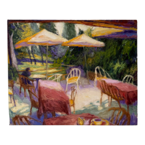 1997 Ricardo Blaseotto “Bar Champs Elysees” Oil on Canvas Painting – Unframed
