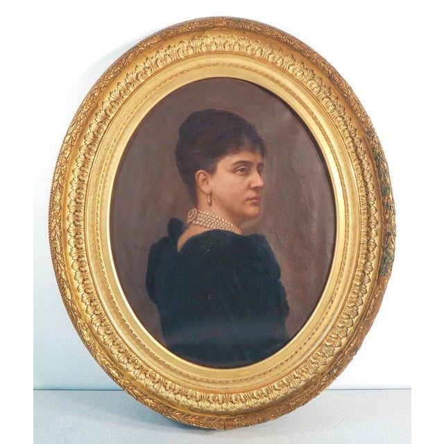 C. Ghirardi, Portrait of a Woman, Oil on Canvas, 1891 For Sale - Image 14 of 14