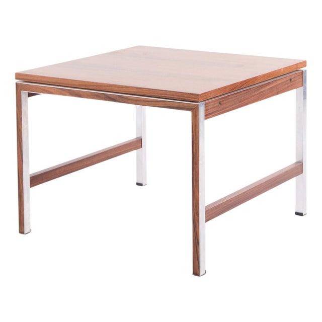 Side Table in Rosewood and Aluminium, 1960s For Sale