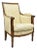 19th C. French Louis XVI Neoclassical Style Walnut Bergere Club Lounge Arm Chair For Sale