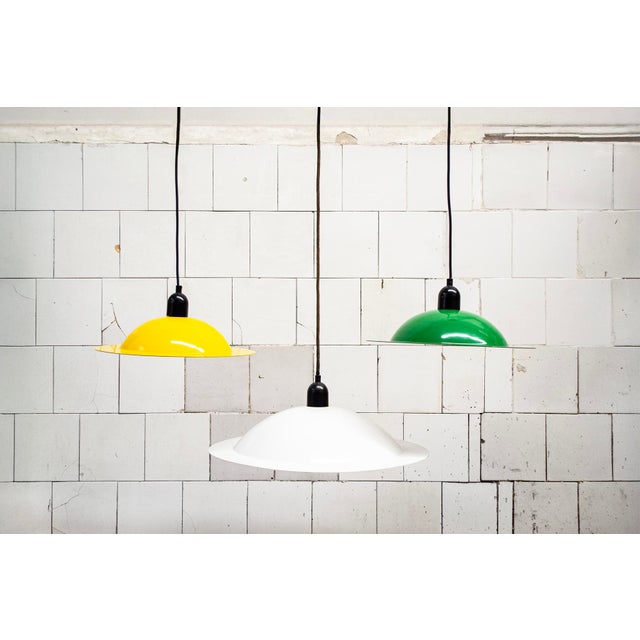 Green Lampiatta Enamel Lamps by Jonathan De Pas & Donato Durbino & Paolo Lomazzi for Stilnovo, 1971, Set of 3 For Sale - Image 8 of 8