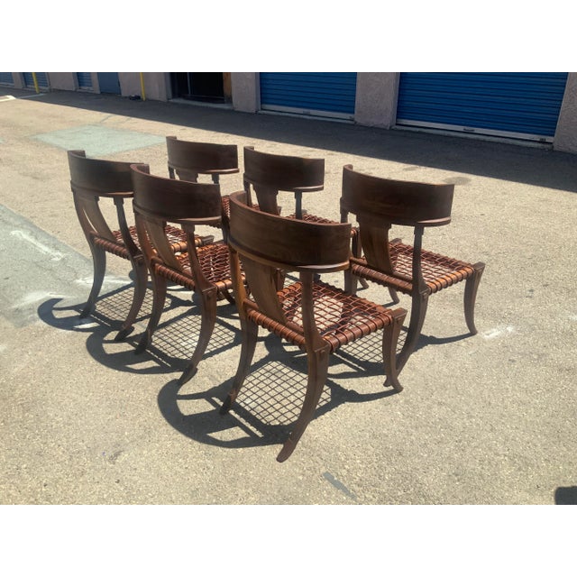 Mid Century Modern Solid Walnut Klismos Dining Chairs For Sale - Image 4 of 5