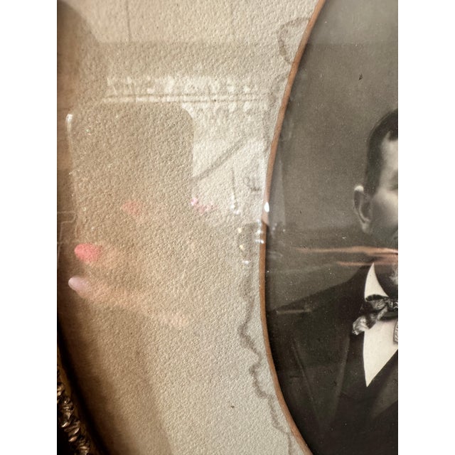 Late 19th Century Large Victorian Oval Portrait in Ornate Gesso Frame For Sale - Image 4 of 10