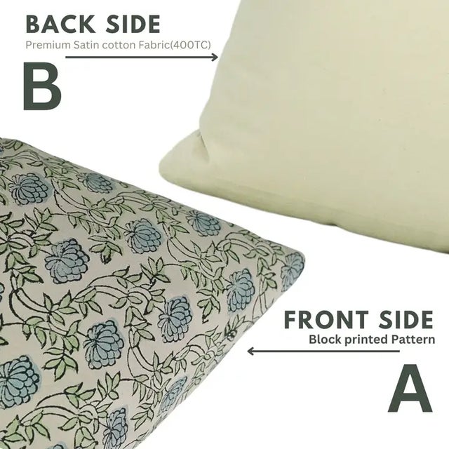 Fabdivine Block Printed Cover 12x20 Inch Cotton Satin-Khoobsurat For Sale - Image 4 of 5