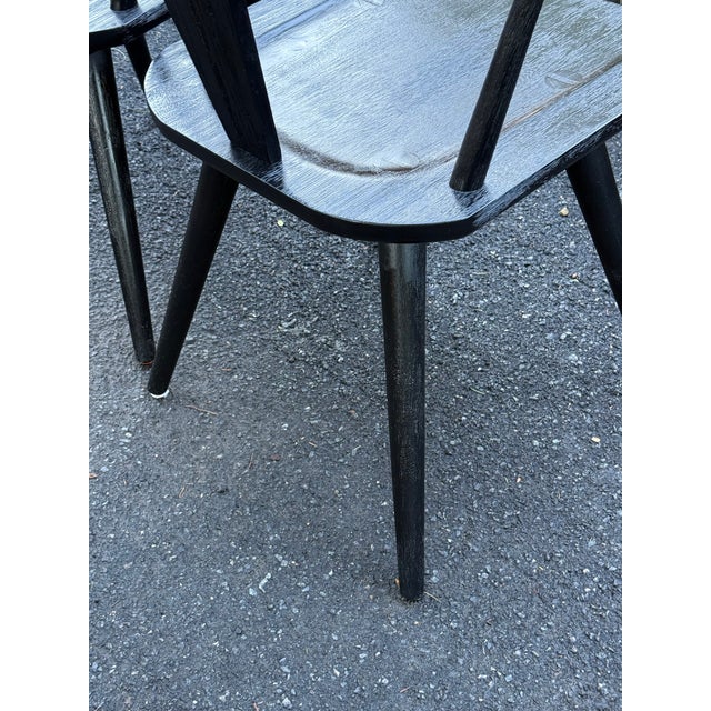 2020s Pottery Barn Westan Farmhouse Style Black Dining Chairs - A Pair For Sale - Image 5 of 12