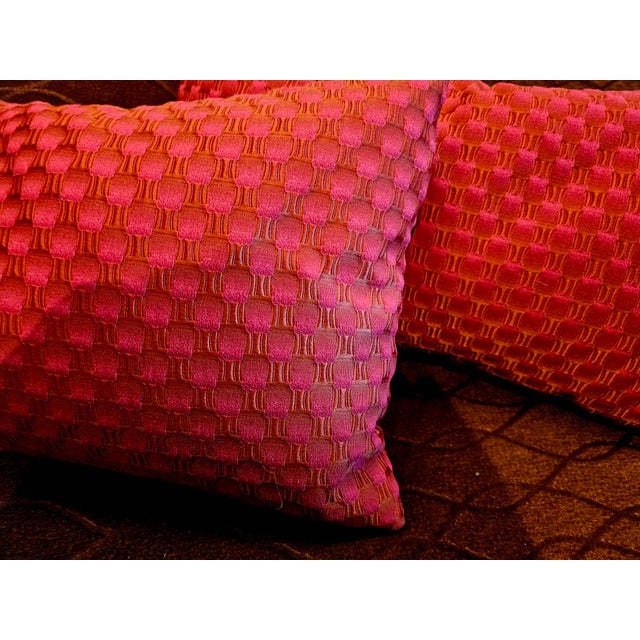 Throwpillows, Pollack Iridecsent Geometric Persimmon/Gold Fabric, magnificent statement pieces, knife edge no welting with...