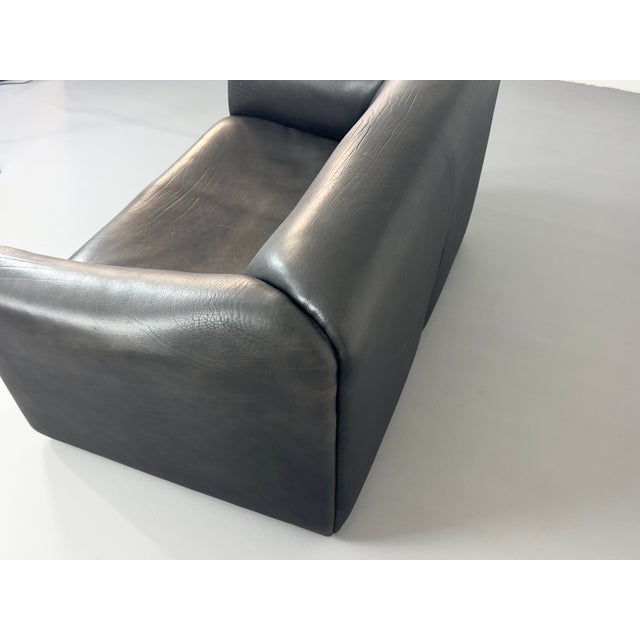 DS 47 Buffalo Leather Grey Sofa Two-Seater from De Sede, 1980s For Sale - Image 6 of 14