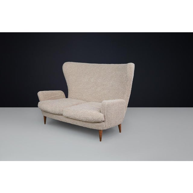Mid-Century Modern Sofa by Emilia Sala and Giorgio Madini in New Teddy Upholstery, Italy, 1950s Emilia Sala and Giorgio...