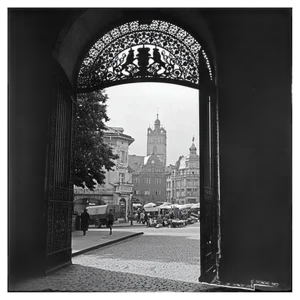 View Gate Residence Castle to Main Market Darmstadt, Germany, 1938, Printed 2021
