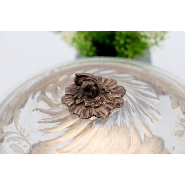 Cut Glass Candy Box with Floral Reliefs For Sale - Image 5 of 7