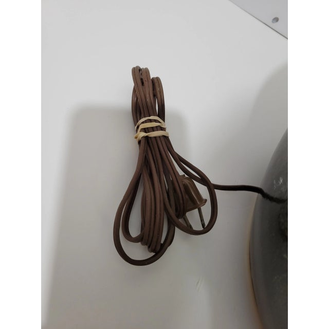 Metal Large Modernist Artist Signed Glazed Pottery Lamp For Sale - Image 7 of 11