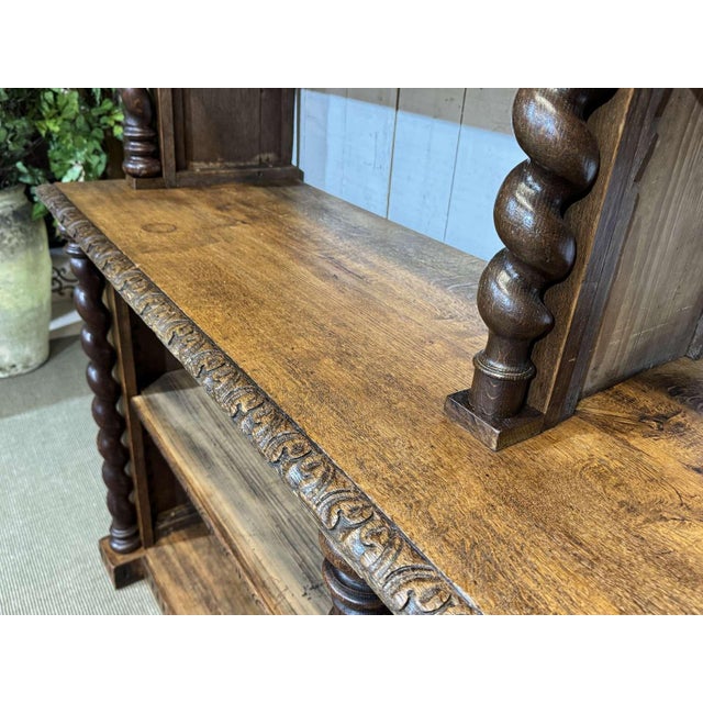 Antique Oak and Fir Wood-Paneled Bookcase, 1900s For Sale - Image 13 of 18