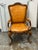 Rococo Venetian Leather Bespoke Carved Wood Armchair, Vintage For Sale - Image 3 of 12