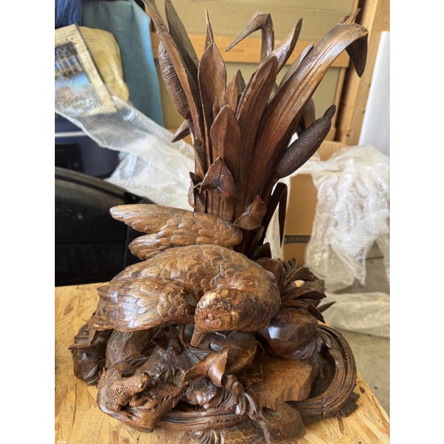 Late 20th Century Late 20th Century Monumental Hand-Carved Solid Wood Marsh Wildlife Sculpture With Original Shipping Crate For Sale - Image 5 of 10