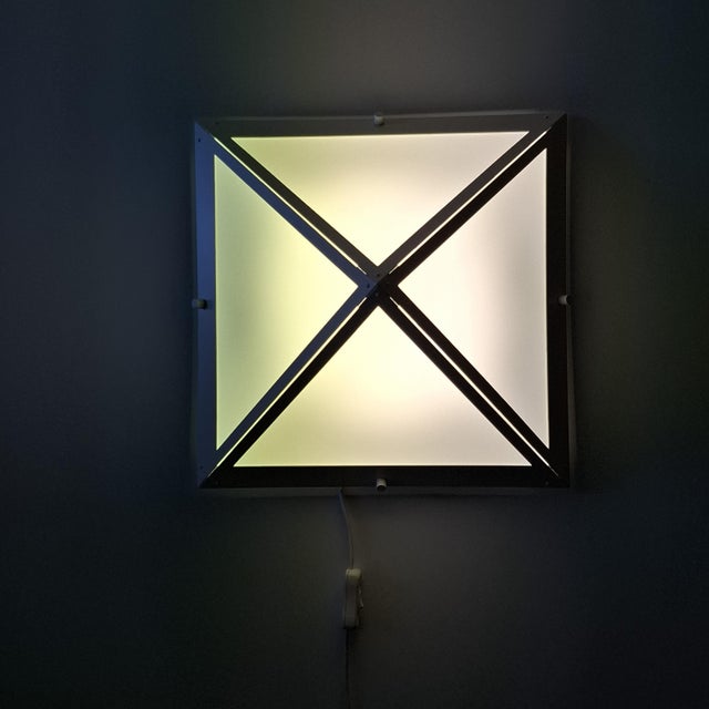 White Pyramid-Shaped Wall Light from Glashütte Limburg, 1970s For Sale - Image 8 of 17