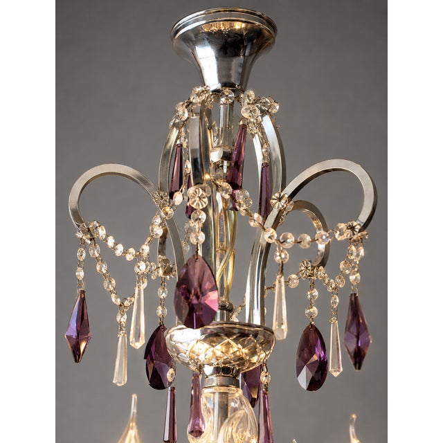 Traditional 1990 Artisan Regency Purple Crystal Chandelier - 1 Pc For Sale - Image 3 of 17