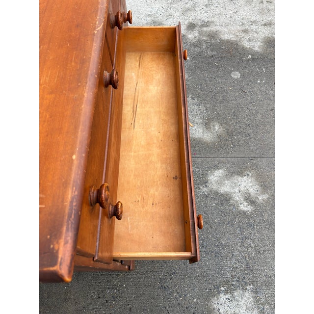 Early American Colonial Revival Chest of Drawers | Vintage Wooden Dresser | Mid Century Solid Wood Bedroom Dresser | Vintage Maple Dresser For Sale - Image 11 of 12