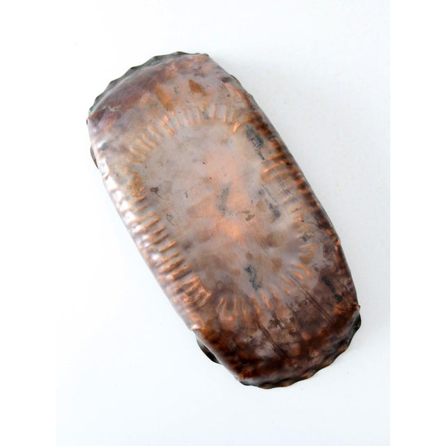 Mid-Century Gregorian Handmade Hammered Copper Tray For Sale - Image 11 of 14