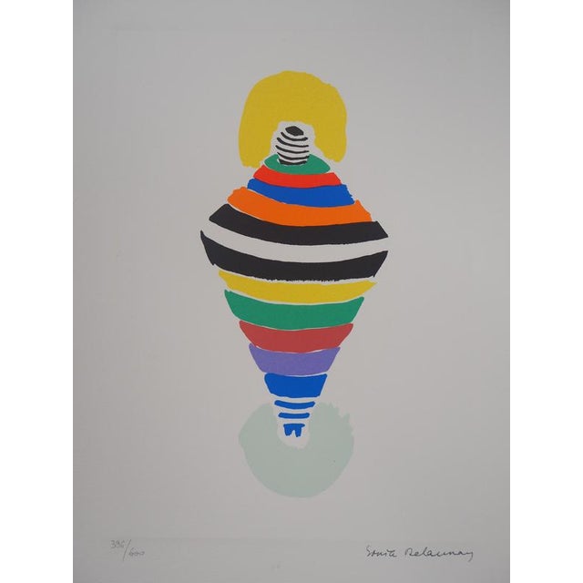 After Sonia Delaunay, Spinning Top Dress, Rio, Original Signed Lithograph For Sale - Image 5 of 6