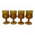 1960s Indiana Glass Amber Footed Goblet - King’s Crown - Set of 4 For Sale