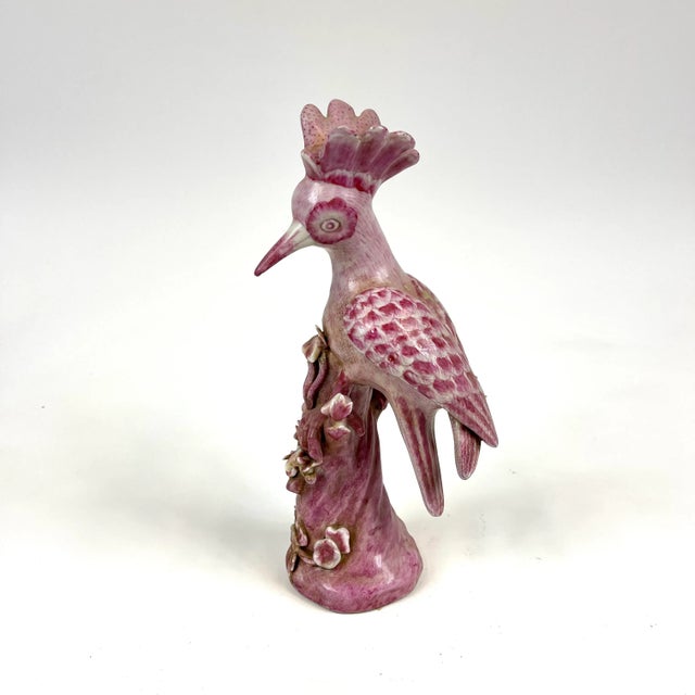 1990s Chinoiserie Porcelain Bird on Flowering Tree For Sale - Image 10 of 10