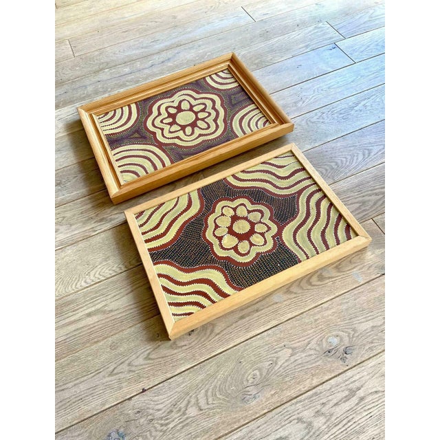 Dacou, Women Ceremony Aboriginal Dot Artworks, 1980s, Paintings on Canvases, Set of 2 For Sale - Image 4 of 9