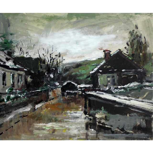 Plastic Magdalena Spasowicz, Houses, Oil & Acrylic on Cardboard, 2004 For Sale - Image 7 of 7