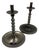Mid-Century Brushed Chrome Bobbin Candlestick Holders Set Taper by Stoff Nagel, 1950s, Set of 2 For Sale