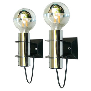 Space Age Wall Lights by Targetti Sankey, Italy, 1970s, Set of 2 For Sale