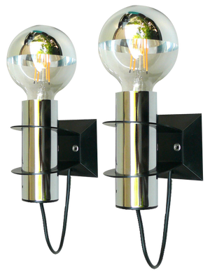 Space Age Wall Lights by Targetti Sankey, Italy, 1970s, Set of 2