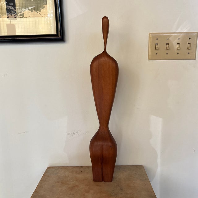Danish Modern Figural Teak Carved Sculpture For Sale - Image 4 of 11