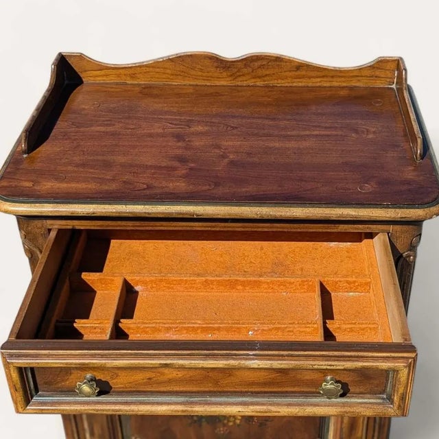 French Provincial Mid 20th Century French Provincial Jewelry Chest / Petite Secretary Cabinet by Drexel Heritage For Sale - Image 3 of 10