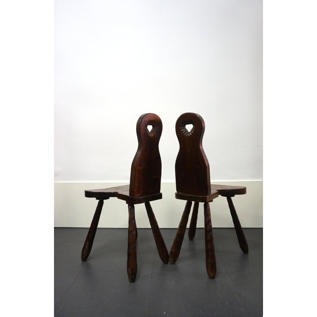 Rustic French Brutalist Chairs, 1950s, Set of 2 For Sale - Image 3 of 10
