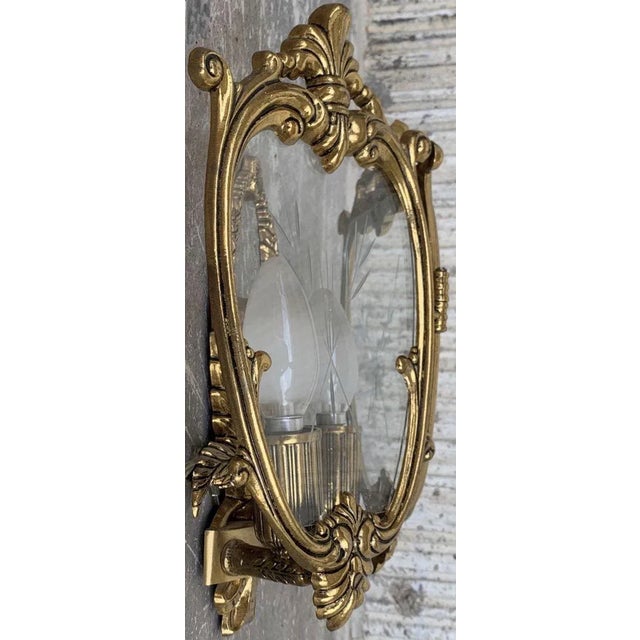 French Bronze and Glass Sconces, 1920s, Set of 3 For Sale - Image 3 of 18