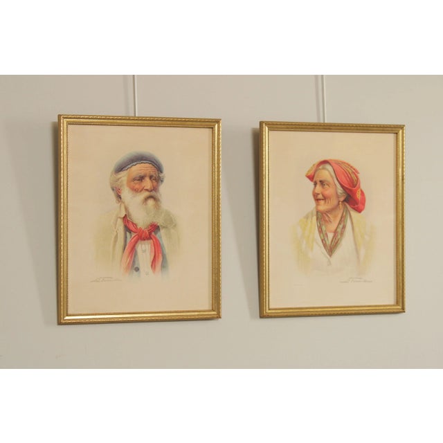 Antique White Antonio Enrico Fiorentino Italian Portrait Prints For Sale - Image 8 of 13