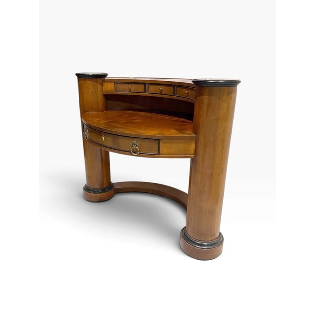 Biedermeier 1990s Century Furniture Biedermeier-Style Oval Desk For Sale - Image 3 of 15