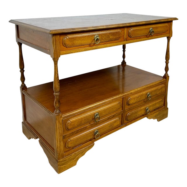 Spanish Sideboard with Shelves and Six Drawers, 1980s For Sale
