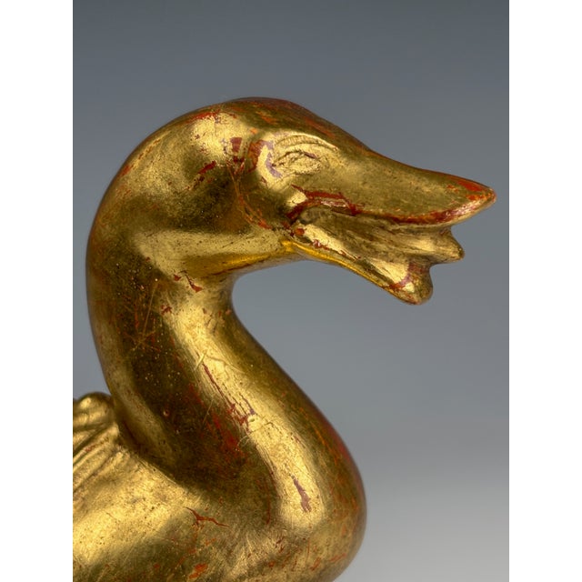 Antique Folk Art Giltwood Mythical Duck Sculpture, 1850 For Sale - Image 3 of 12