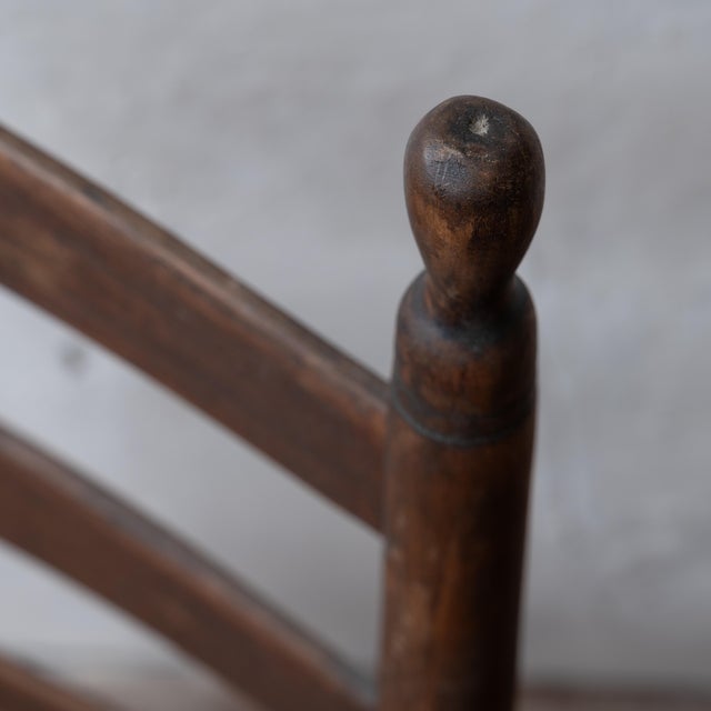 Brown American Ladder Back Chair, c.1800 For Sale - Image 8 of 12