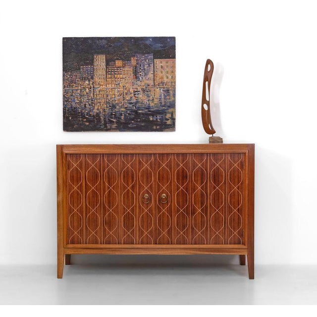 Gordon Russell Helix sideboard, model no. R407. Designed in 1950 by David Booth and Judith Ledeboer. Circa 1950s....