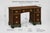 Vintage Baker Double Pedestal Desk — Emerald & Gilt Accents, 48” Walnut Writing Desk For Sale In Los Angeles - Image 6 of 10