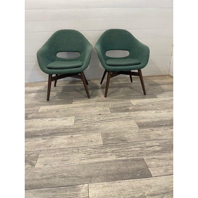 Textile Vintage Chairs in Upholstery by Navratil, 1960, Set of 2 For Sale - Image 7 of 7