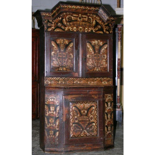 A rare example of traditional Swedish Folk Art, this buffet was painted in the "Kurbits" tradition which became popular,...